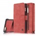 iPhone 6 6s 4.7 - CaseMe Vintage 2 in 1 Genuine Leather Flip Zipper Wallet Protective Cover Case - Red